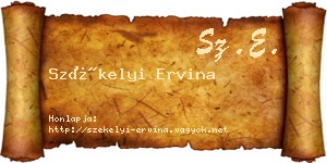 Székelyi Ervina névjegykártya